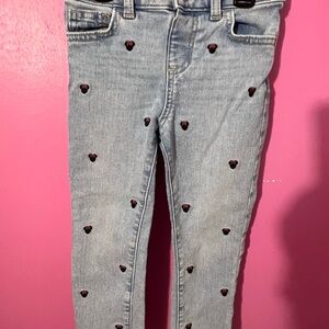 Stylish Light Blue Jeans with Minnie Mouse Embellishments